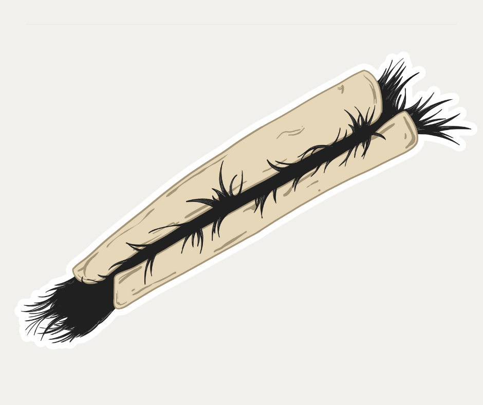 Hair on hide dog chew roll