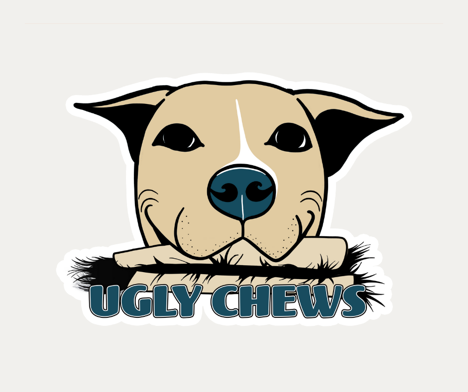 Ugly Chews dog face sticker for pets or gear