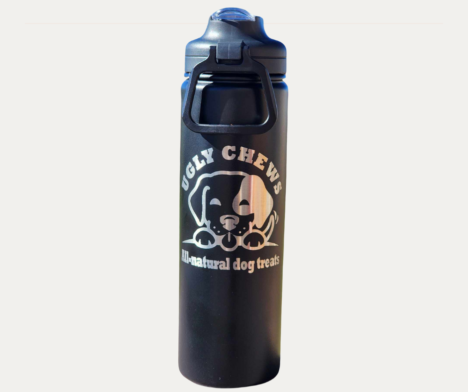 Black Ugly Chews stainless steel water bottle
